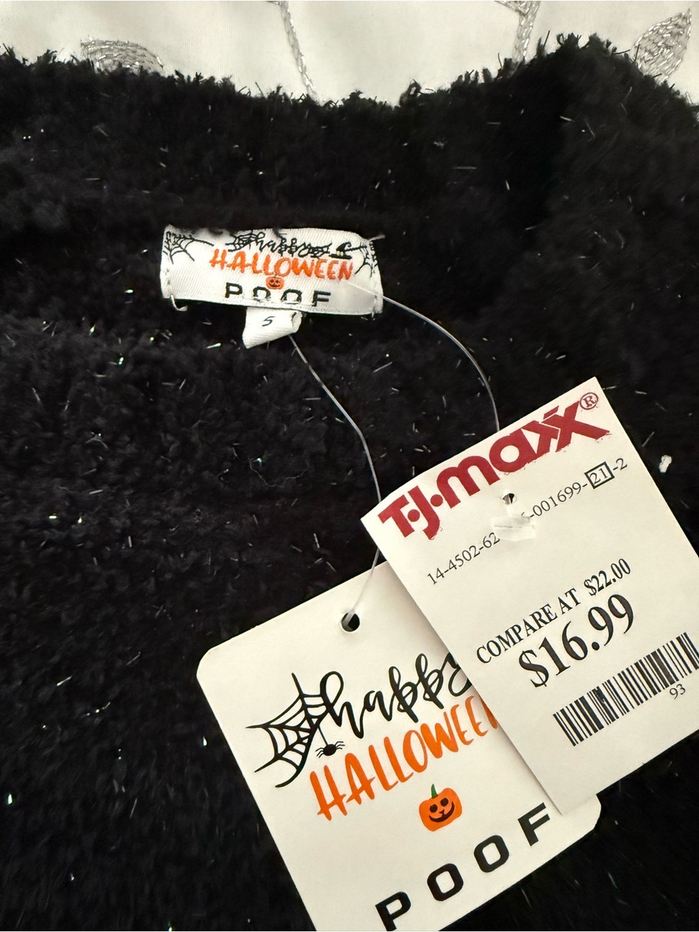 Poof! Black Halloween Sparkle Sweater with Tag - Picture 2 of 2